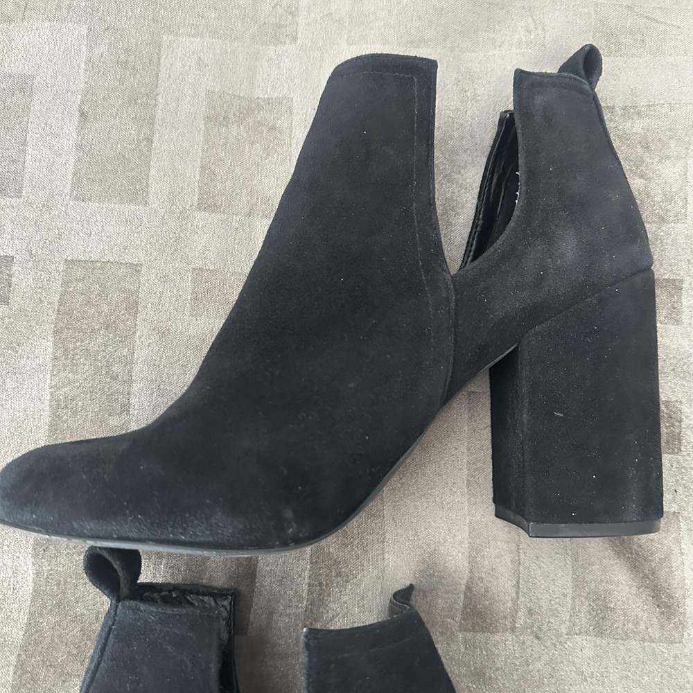 Steve Madden Boots Womens Size 11 Black Leather Norelle Ankle Booties Block Heel - Picture 2 of 16